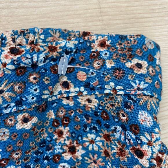 Sonoma Floral Faux Wrap Midi Skirt Women OX Blue Ruffle Cottagecore Boho‎ NWOT - Picture 5 of 10